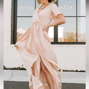 Baltic Born Sicily satin maxi dress natural